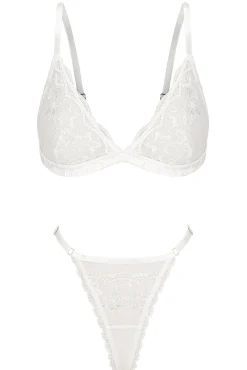 Kat The Label Mabel Bralette Set White | Lingerie | Bralette Sets