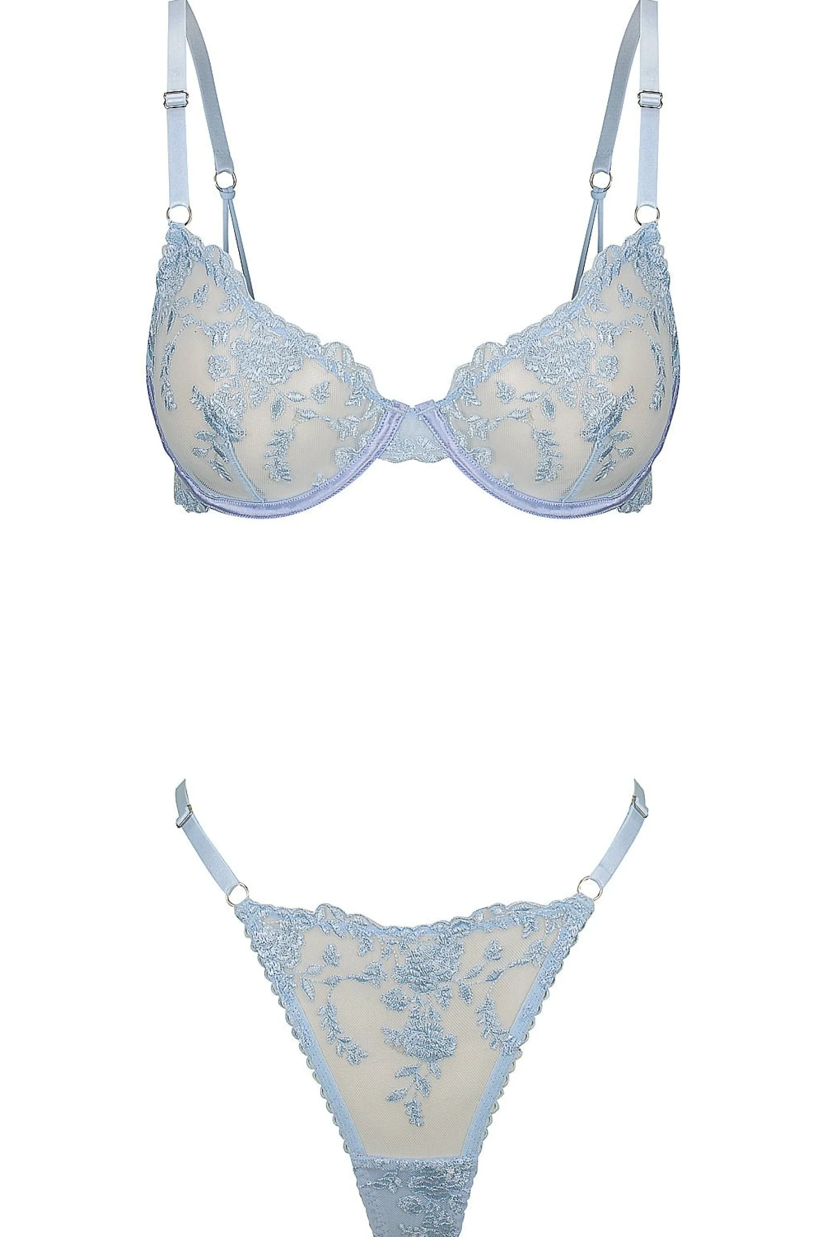 Kat The Label Nicolette Thong Set Cornflower | Something Blue | Underwire Sets